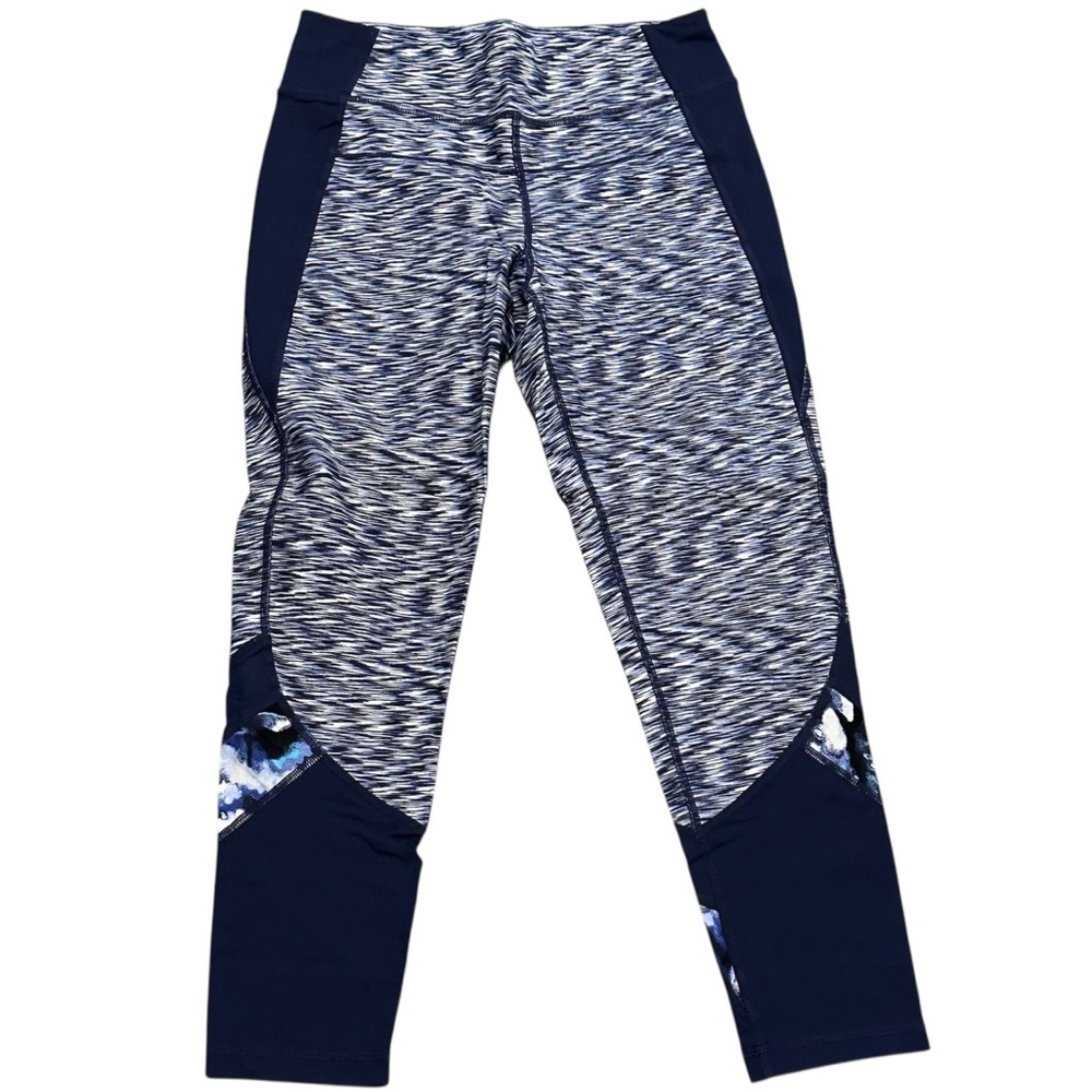 Calvin Klein Performance Quick Dry Blue and White Activewear Leggings Medium - Picture 2 of 5